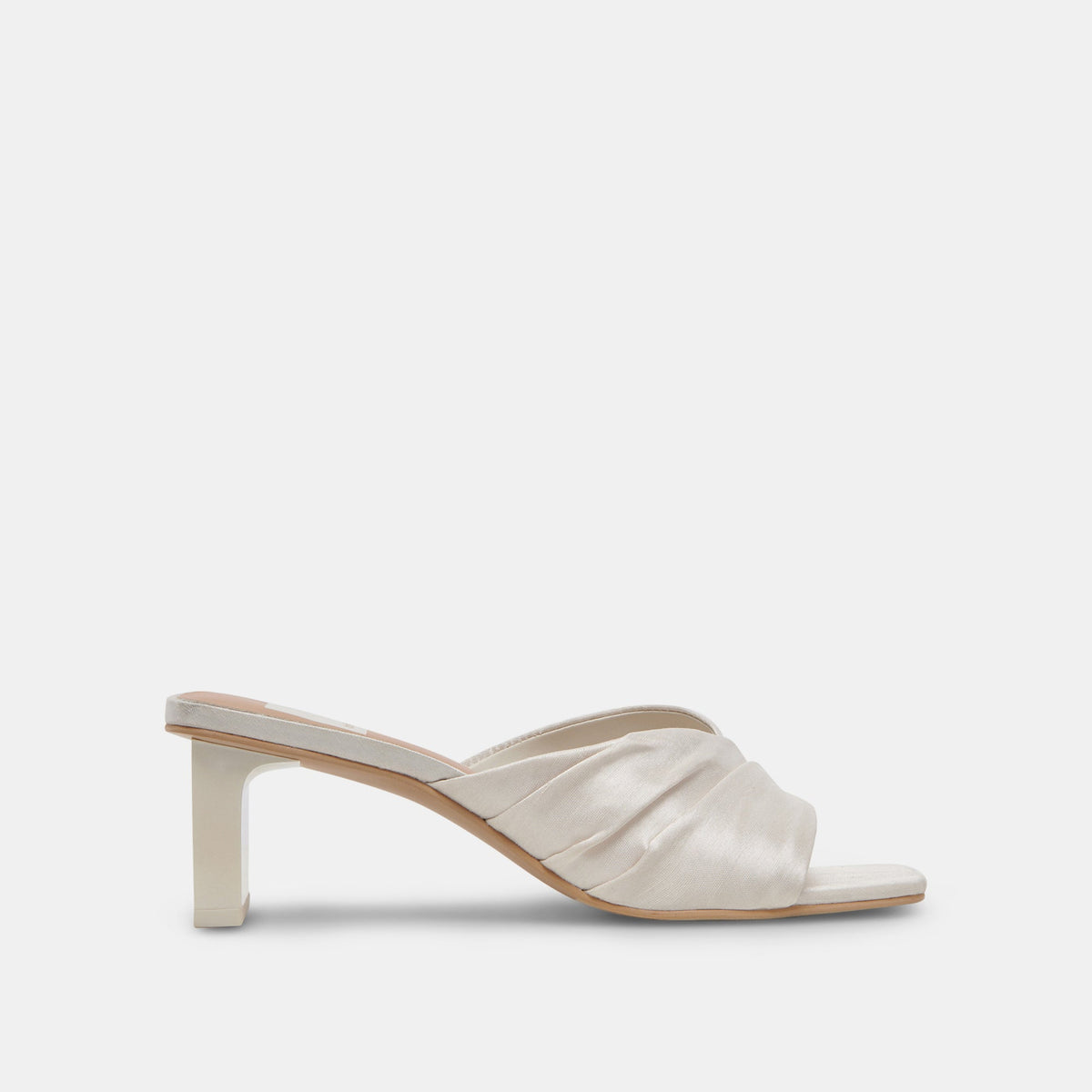 CARLAN HEELS OFF WHITE SILK | Women Dolce Vita