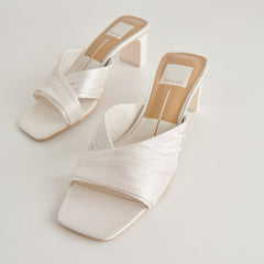 CARLAN HEELS OFF WHITE SILK | Women Dolce Vita