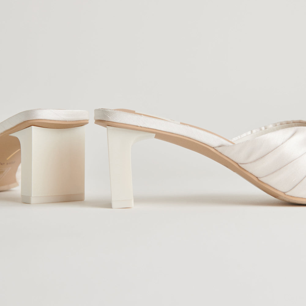 CARLAN HEELS OFF WHITE SILK | Women Dolce Vita