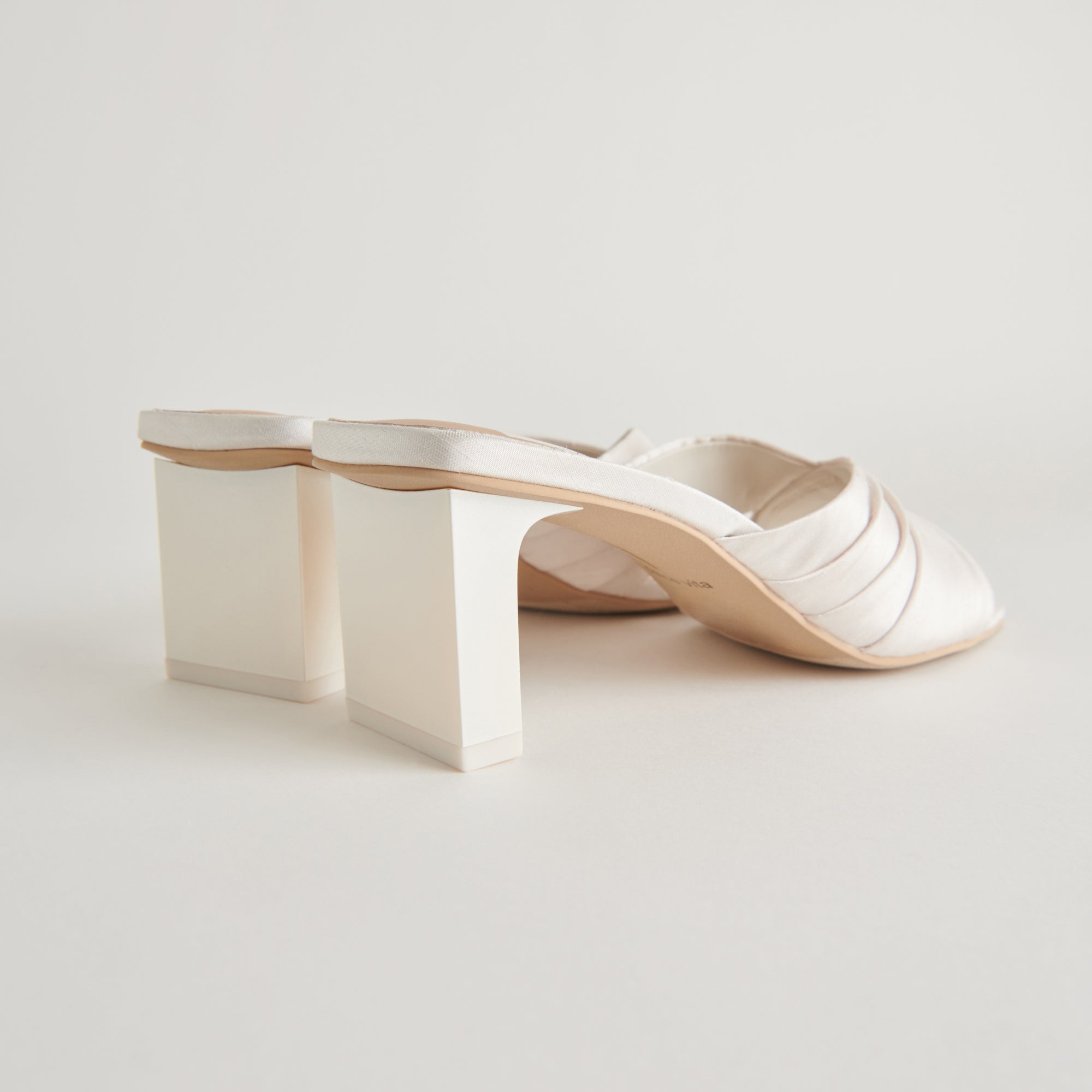 CARLAN HEELS OFF WHITE SILK | Women Dolce Vita
