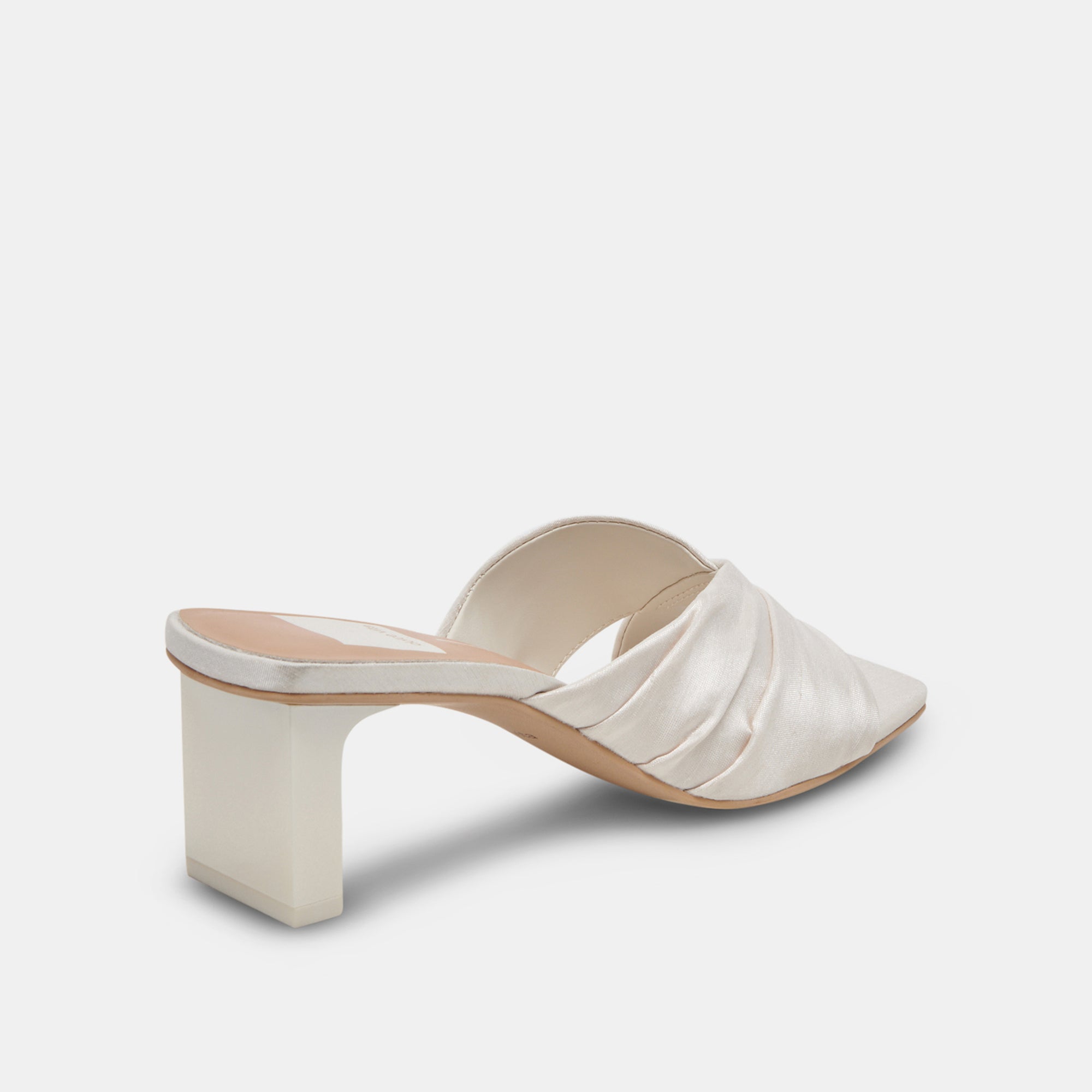 CARLAN HEELS OFF WHITE SILK | Women Dolce Vita
