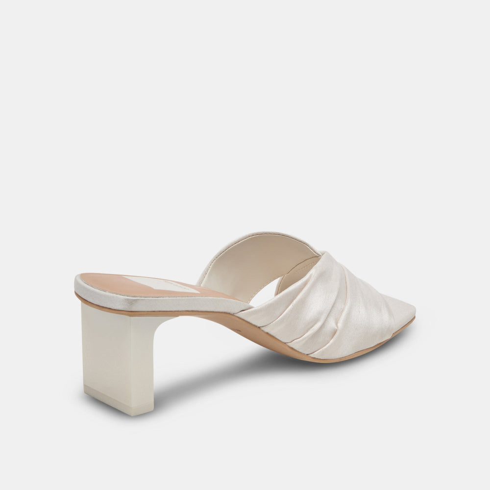 CARLAN HEELS OFF WHITE SILK | Women Dolce Vita