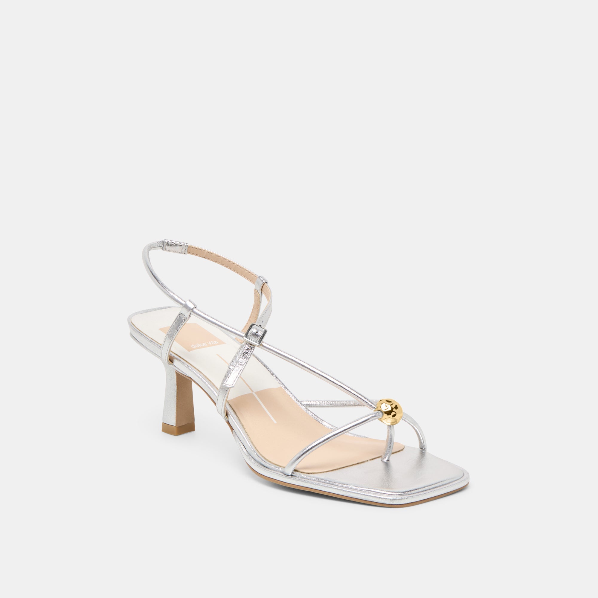 Mylee Silver Distressed Leather Heels | Women Dolce Vita