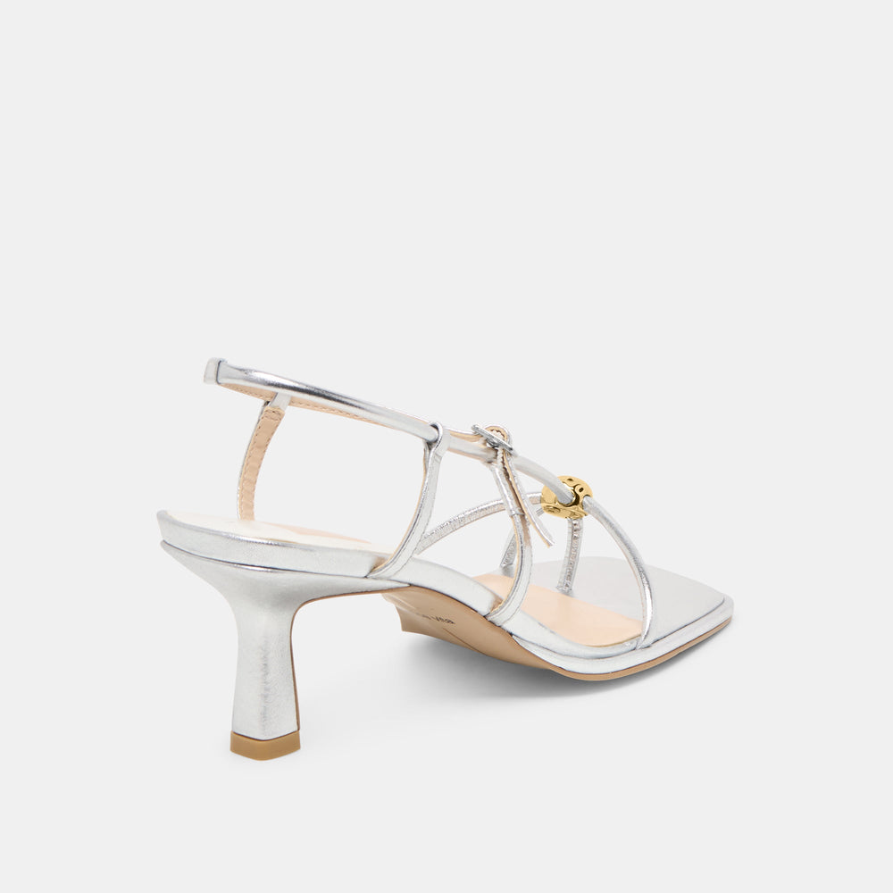 Mylee Silver Distressed Leather Heels | Women Dolce Vita