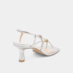 Mylee Silver Distressed Leather Heels | Women Dolce Vita