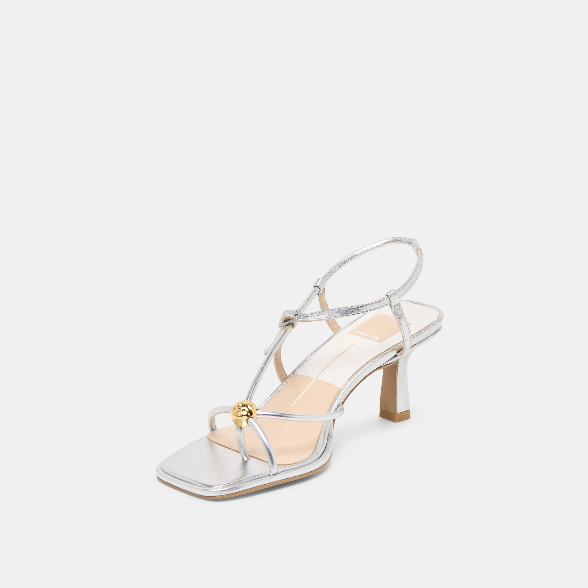 Mylee Silver Distressed Leather Heels | Women Dolce Vita