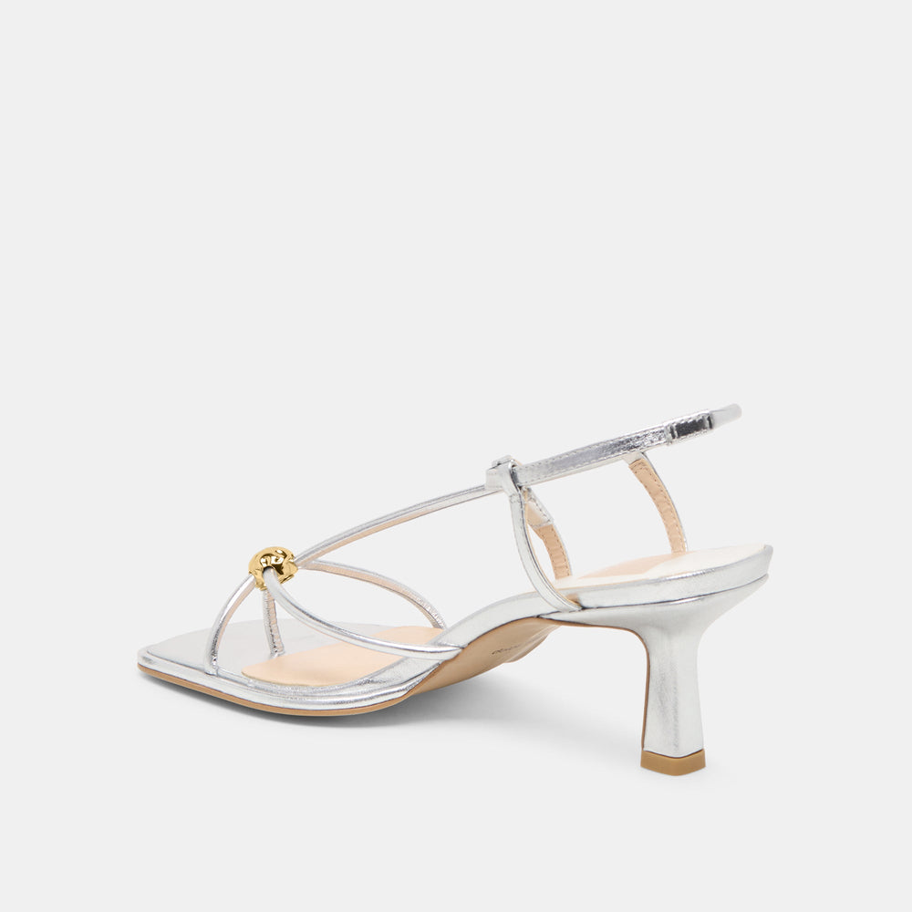 Mylee Silver Distressed Leather Heels | Women Dolce Vita