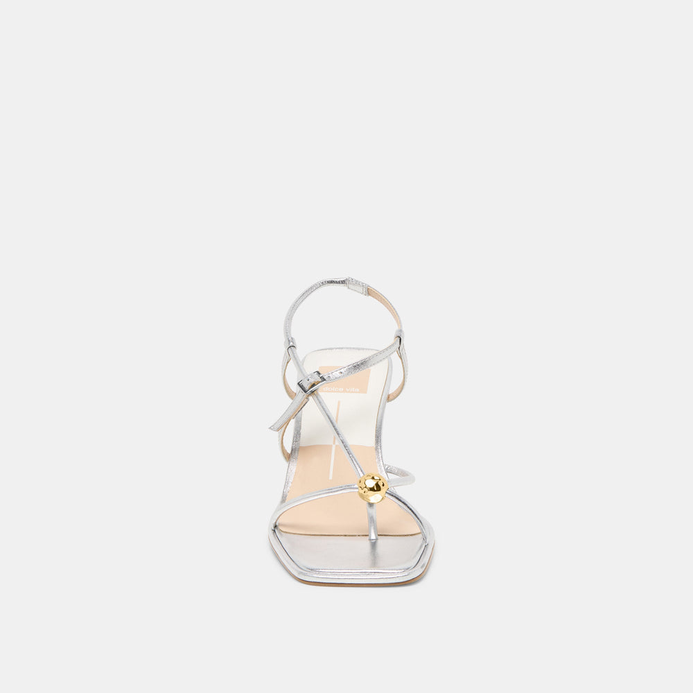 Mylee Silver Distressed Leather Heels | Women Dolce Vita