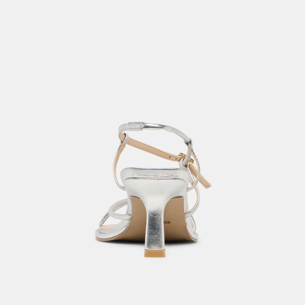 Mylee Silver Distressed Leather Heels | Women Dolce Vita