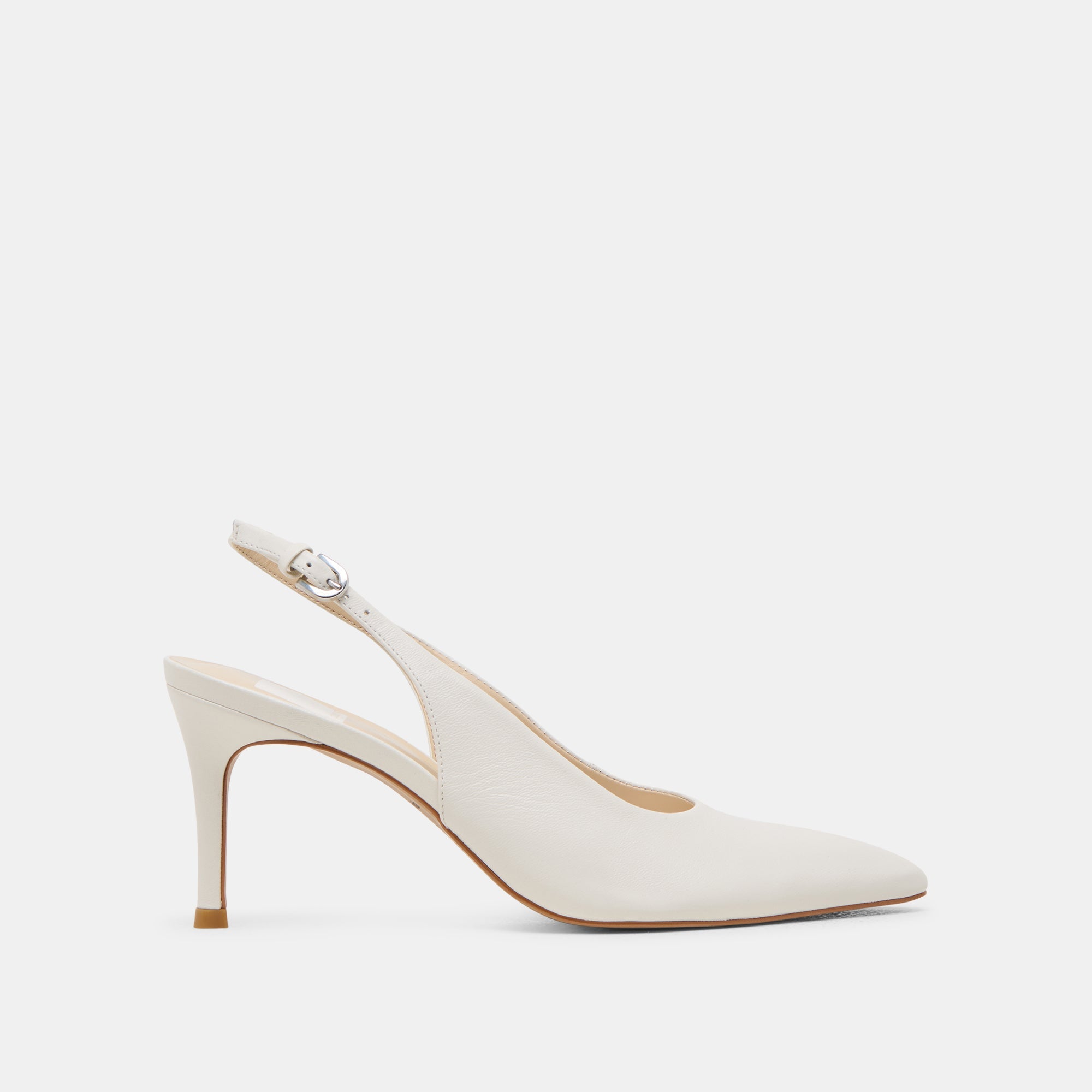 ELASI HEELS WHITE LEATHER | Women Dolce Vita