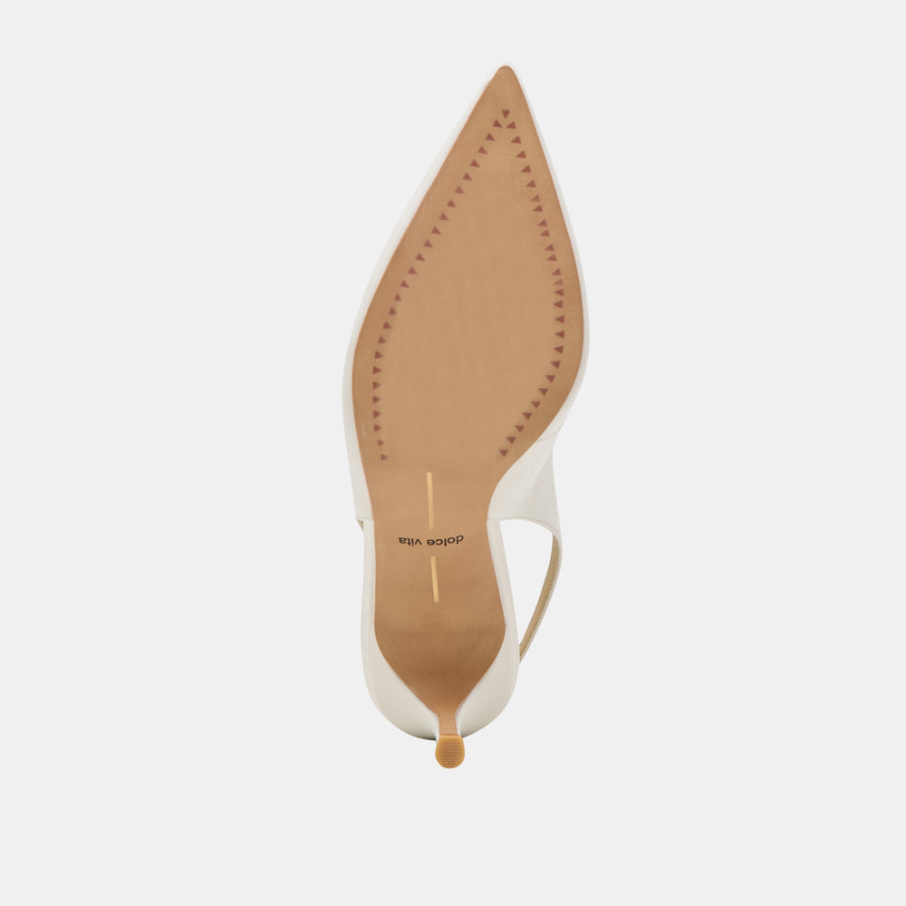 ELASI HEELS WHITE LEATHER | Women Dolce Vita