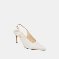 ELASI HEELS WHITE LEATHER | Women Dolce Vita