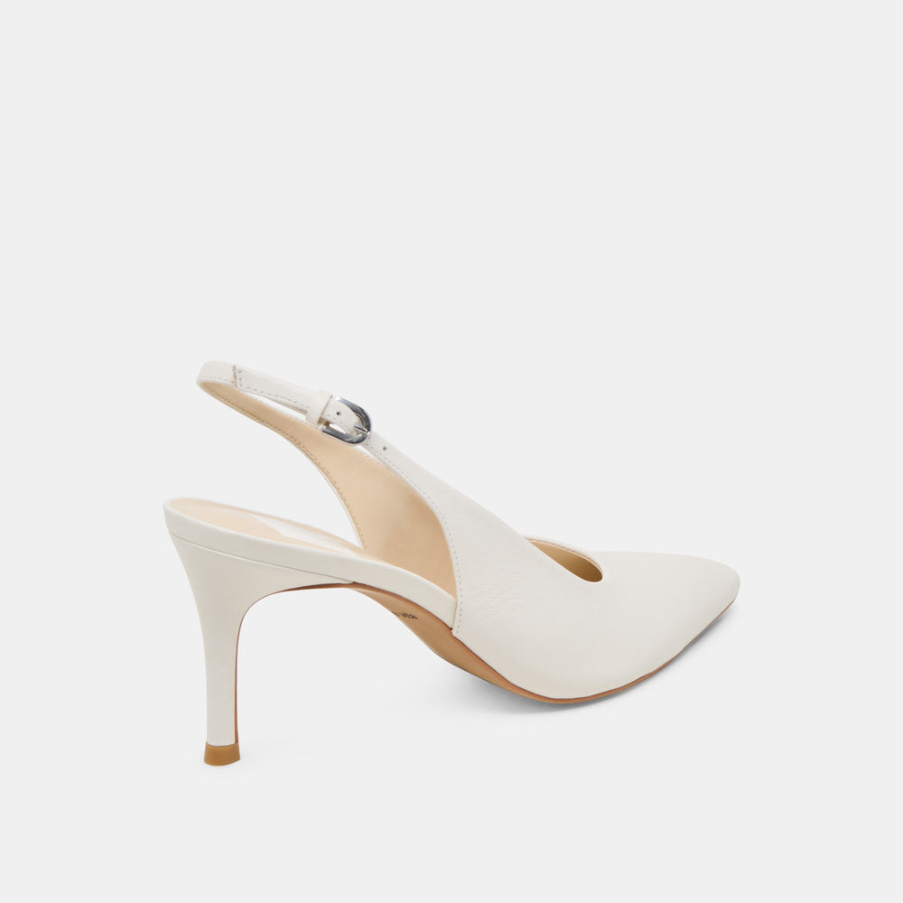 ELASI HEELS WHITE LEATHER | Women Dolce Vita