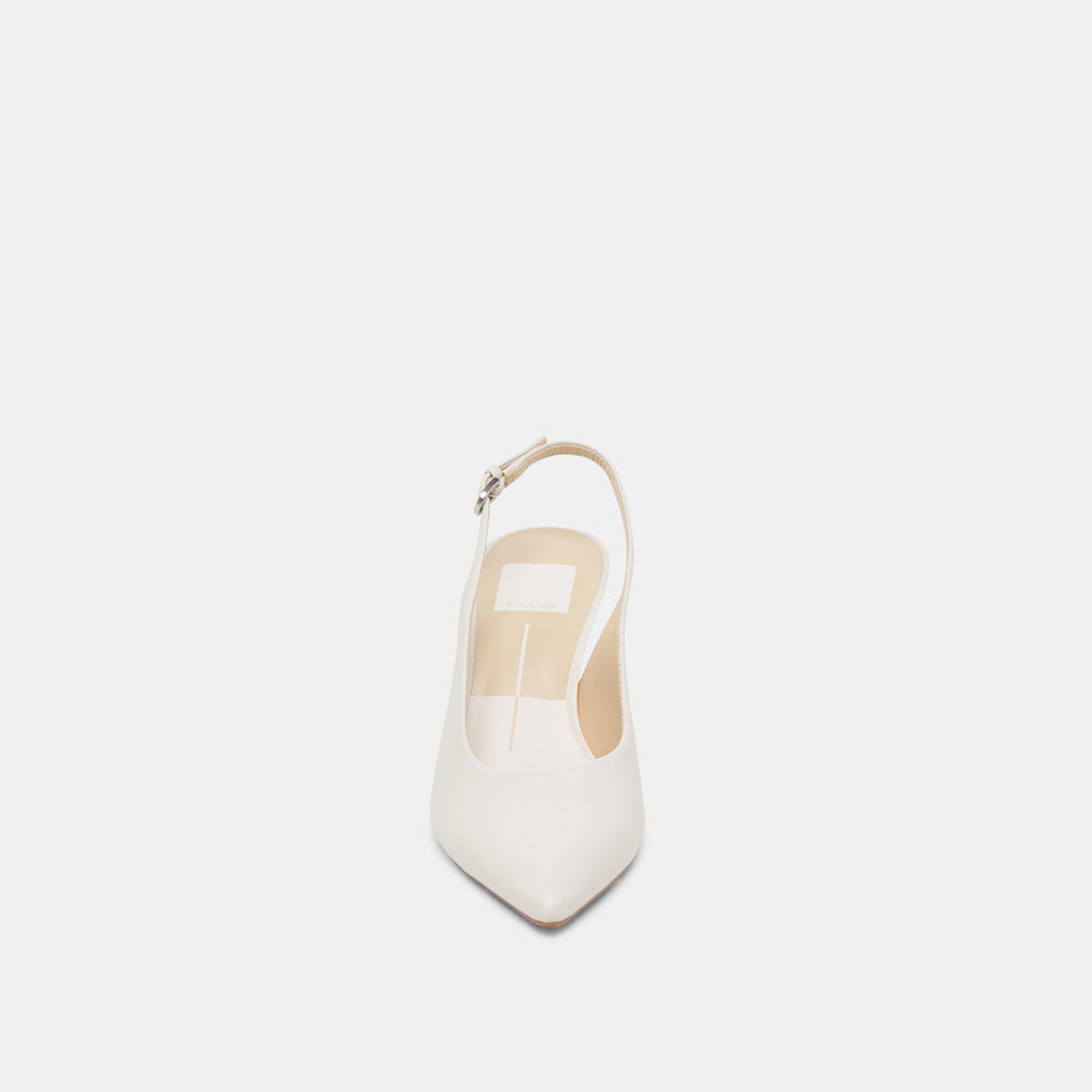 ELASI HEELS WHITE LEATHER | Women Dolce Vita