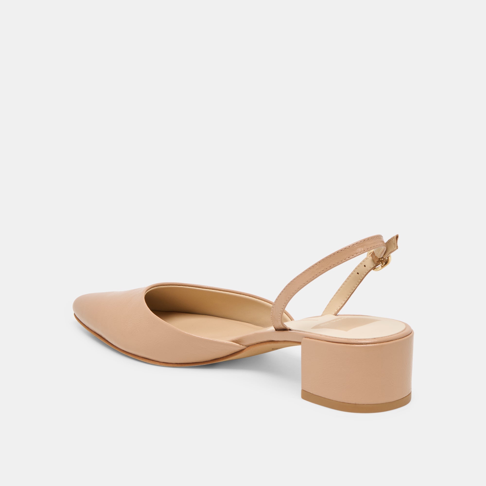 Carel Lt Tan Crinkle Patent Leather Heels | Dolce Vita Women