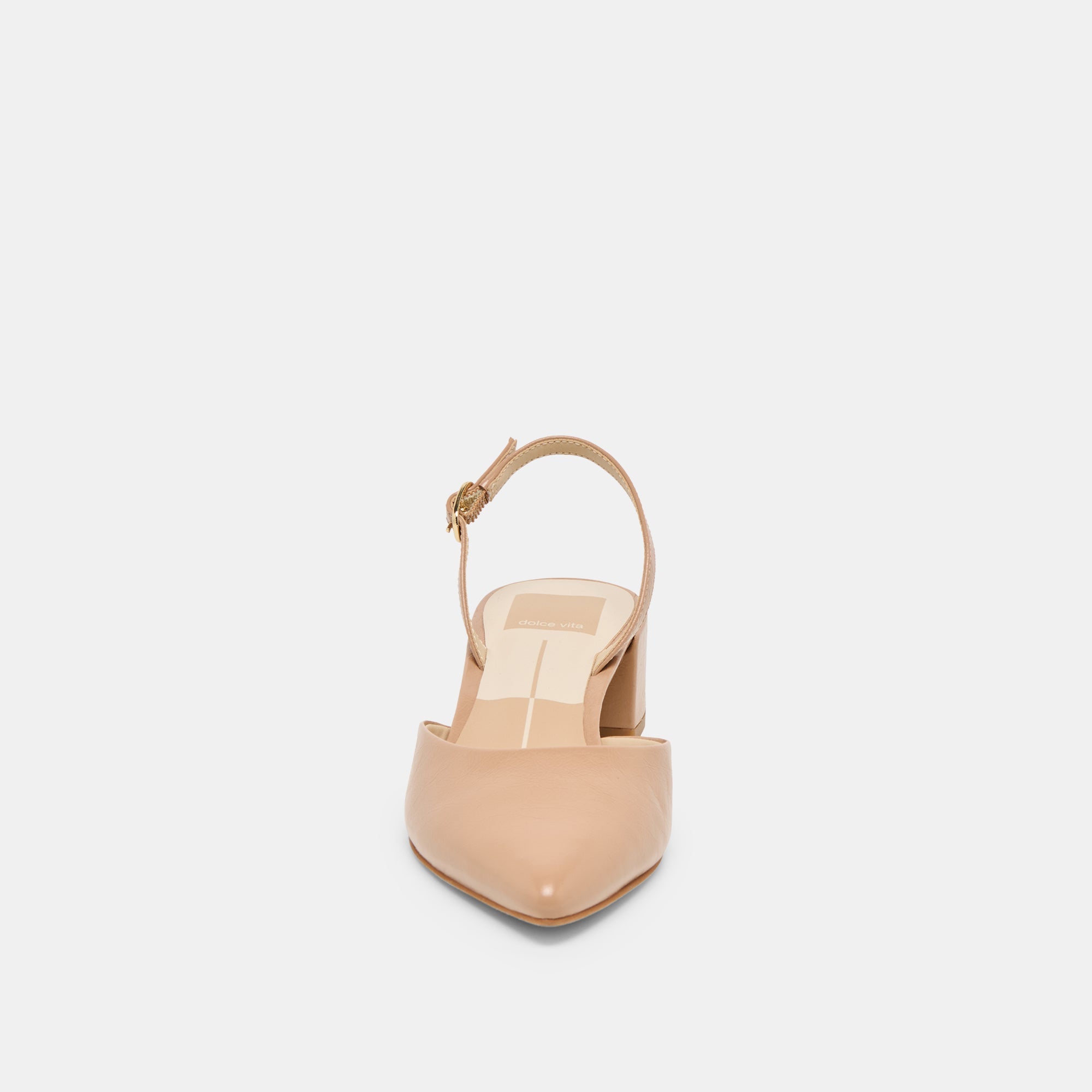Carel Lt Tan Crinkle Patent Leather Heels | Dolce Vita Women