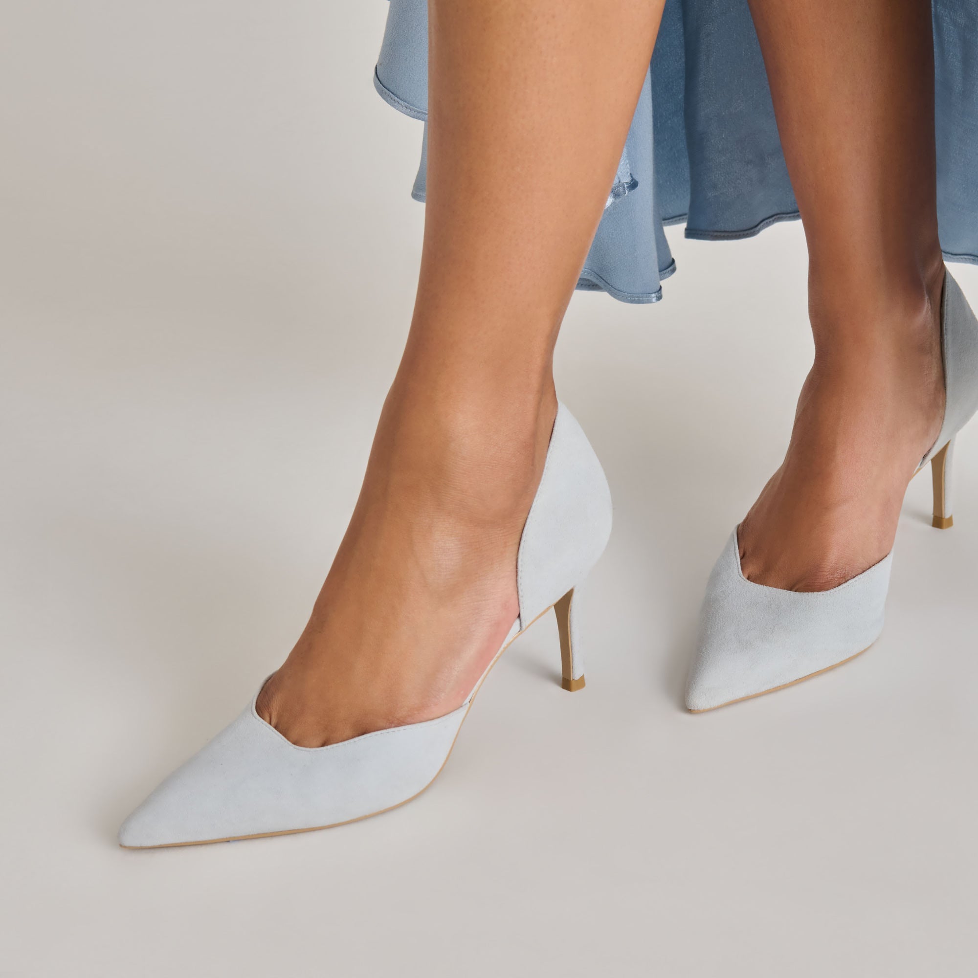 ELOY HEELS LIGHT BLUE SUEDE | Women Dolce Vita