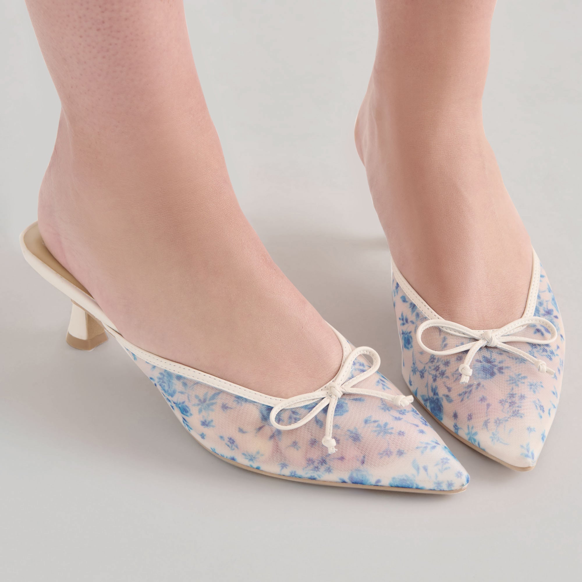 Cleo Blue Floral Mesh Heels | Women Dolce Vita