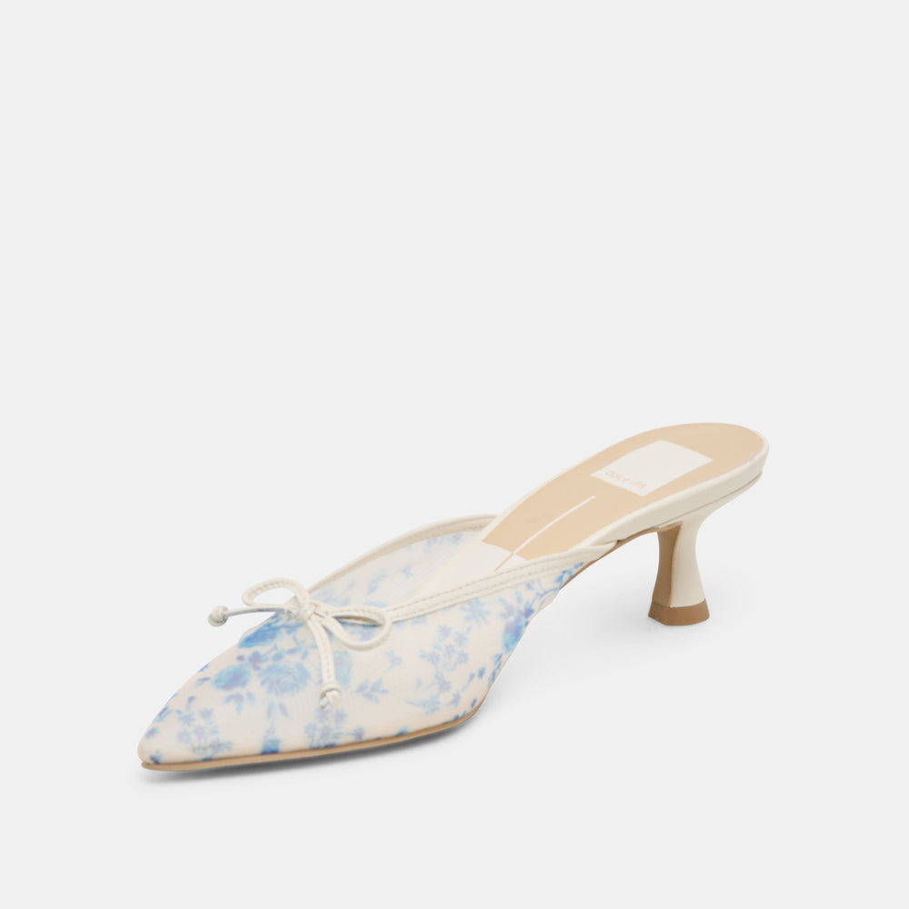 Cleo Blue Floral Mesh Heels | Women Dolce Vita