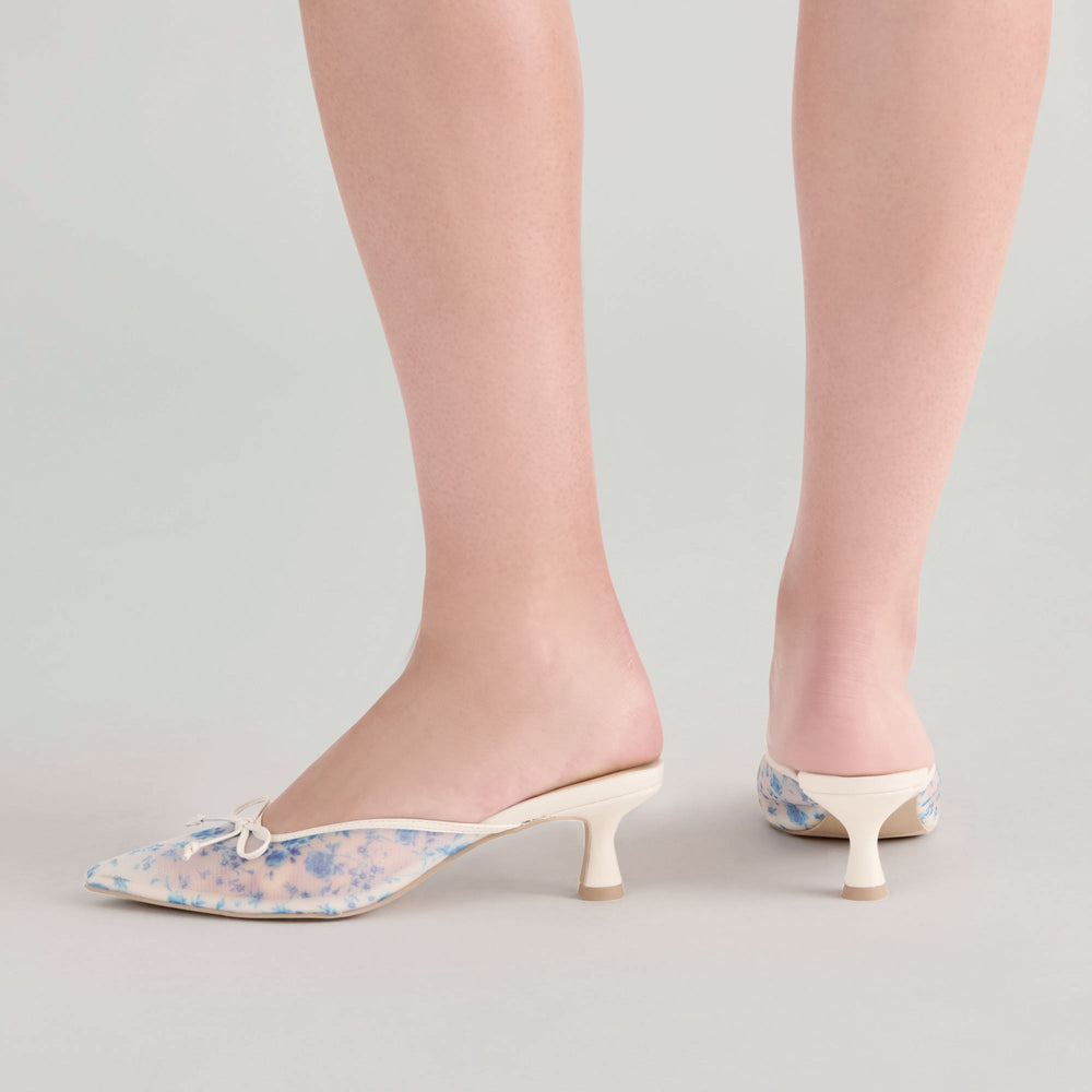 Cleo Blue Floral Mesh Heels | Women Dolce Vita