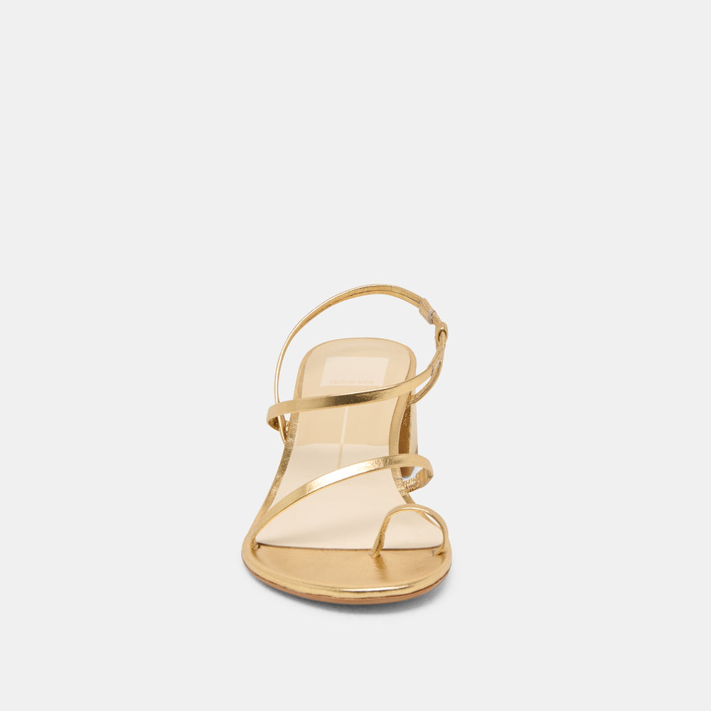 Trini Gold Leather Heels | Women Dolce Vita