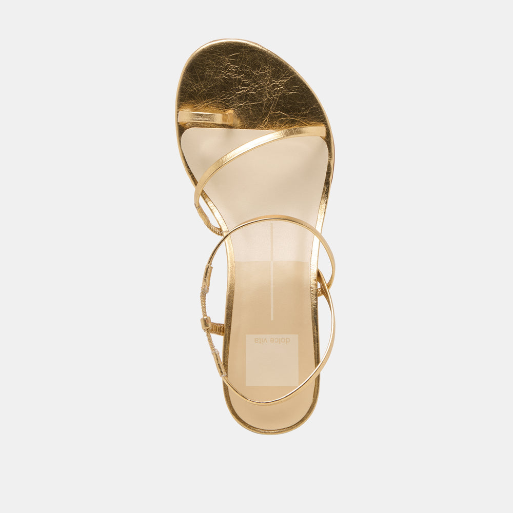 Trini Gold Leather Heels | Women Dolce Vita