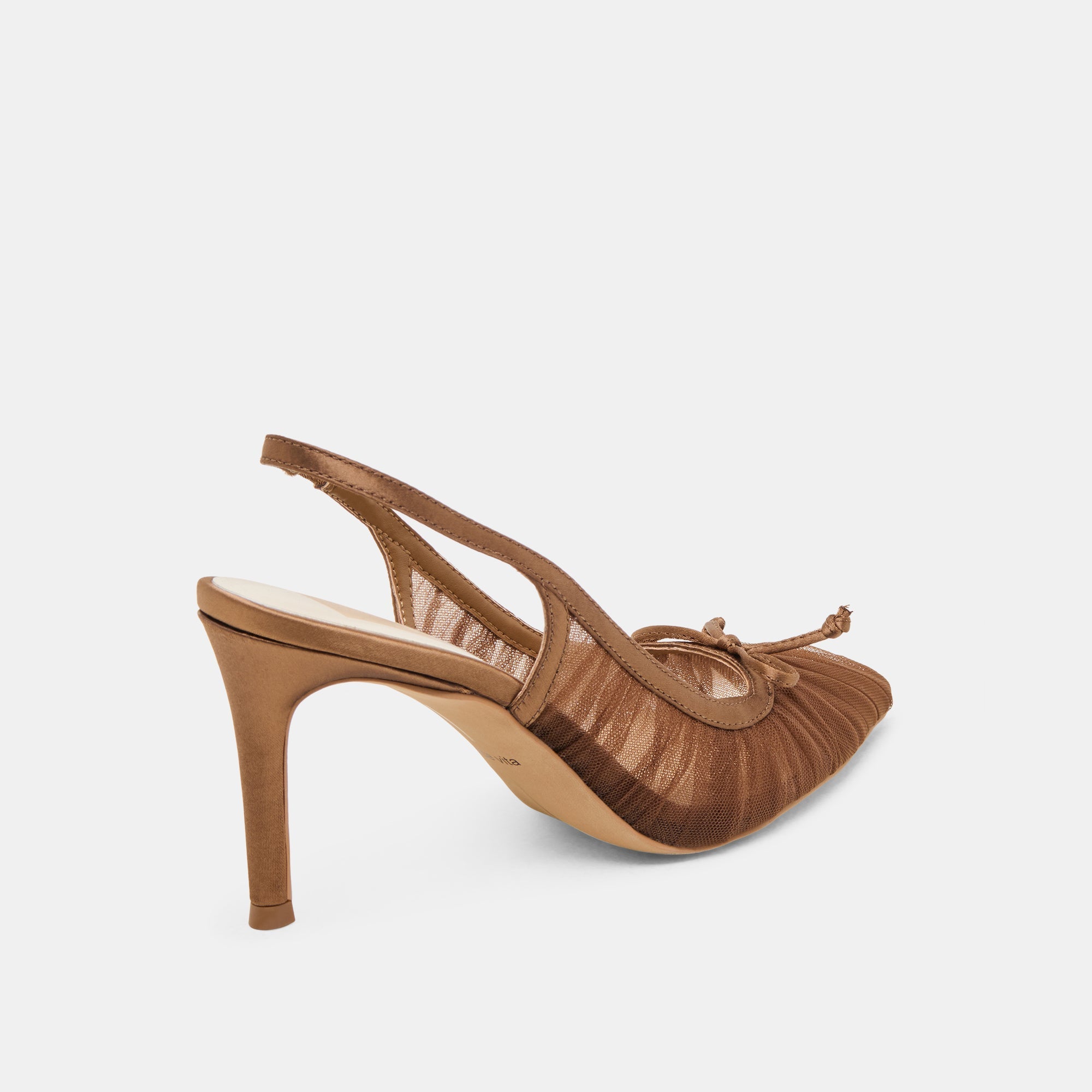 Yela Mid Brown Tulle Heels | Dolce Vita Women