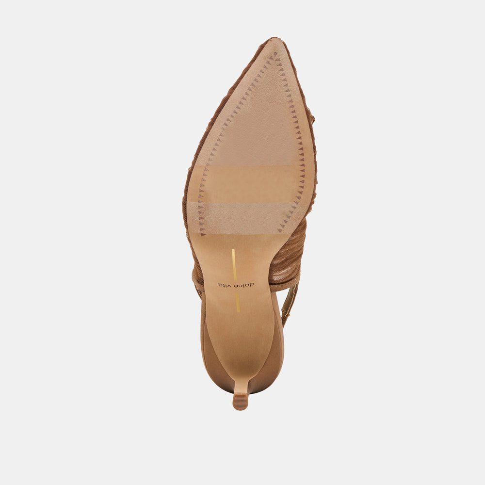 Yela Mid Brown Tulle Heels | Dolce Vita Women