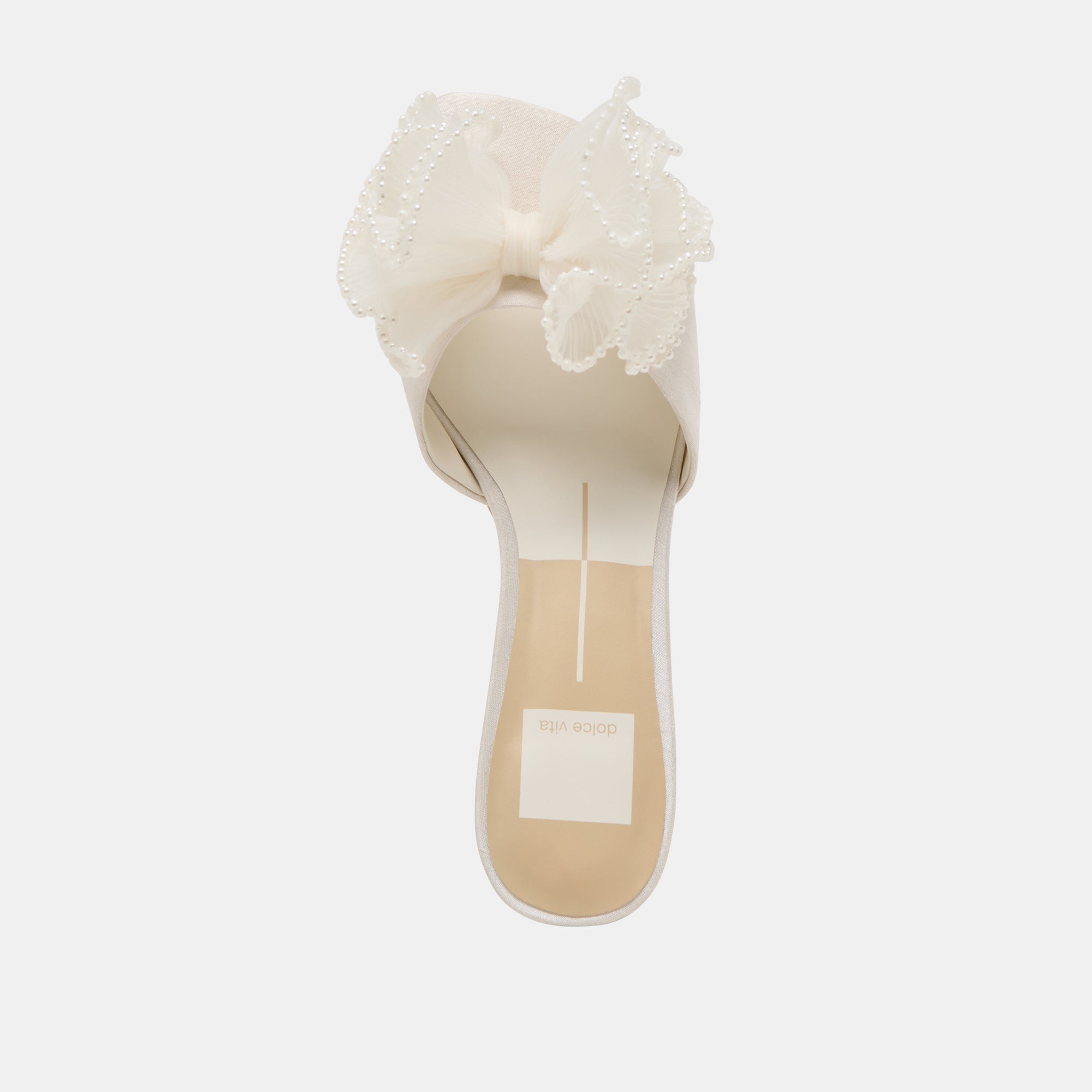 NARITA PEARL HEELS OFF WHITE SATIN | Women Dolce Vita