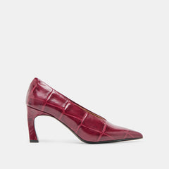 Midge Burgundy Croco Embossed Leather Heels | Dolce Vita Women