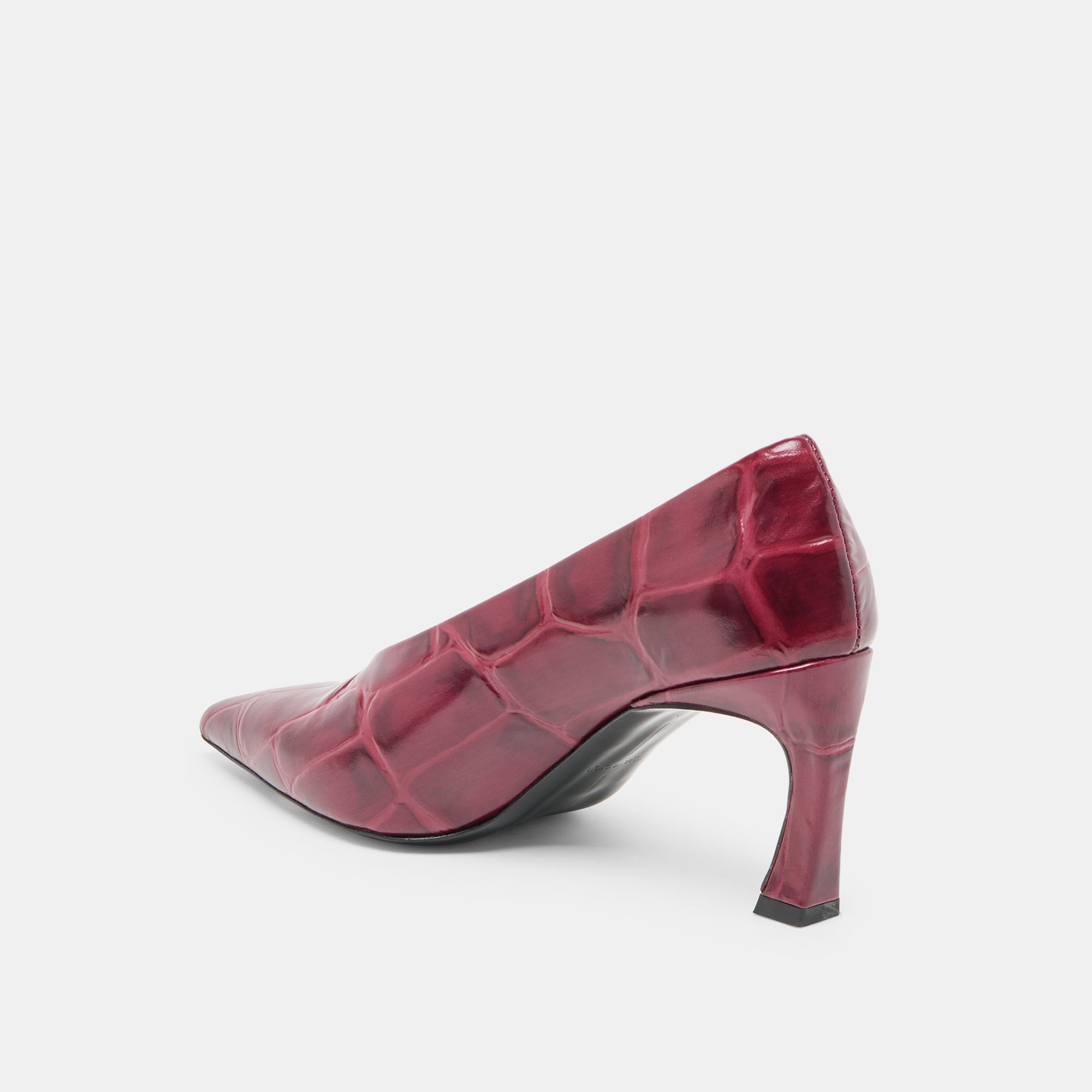 Midge Burgundy Croco Embossed Leather Heels | Dolce Vita Women