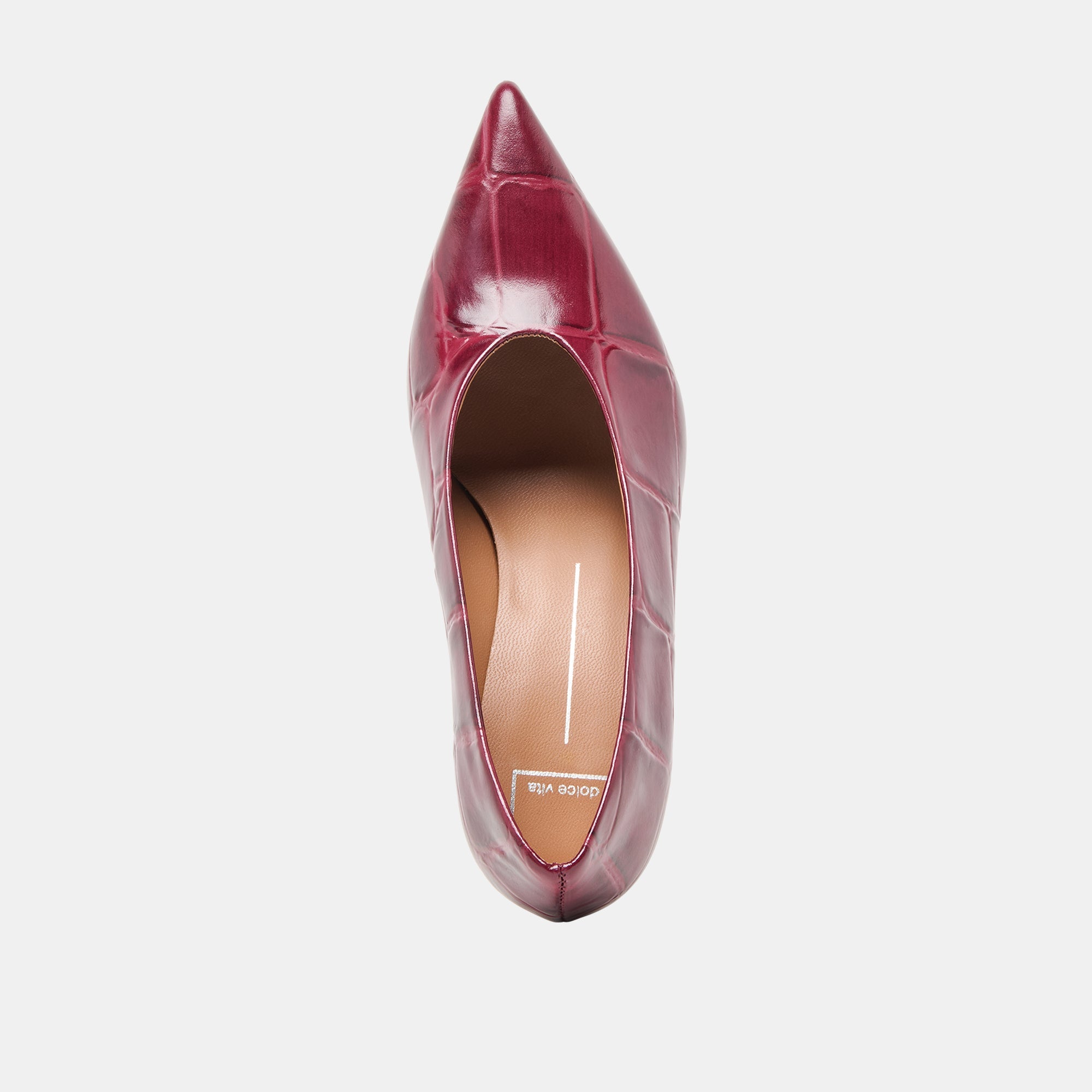 Midge Burgundy Croco Embossed Leather Heels | Dolce Vita Women