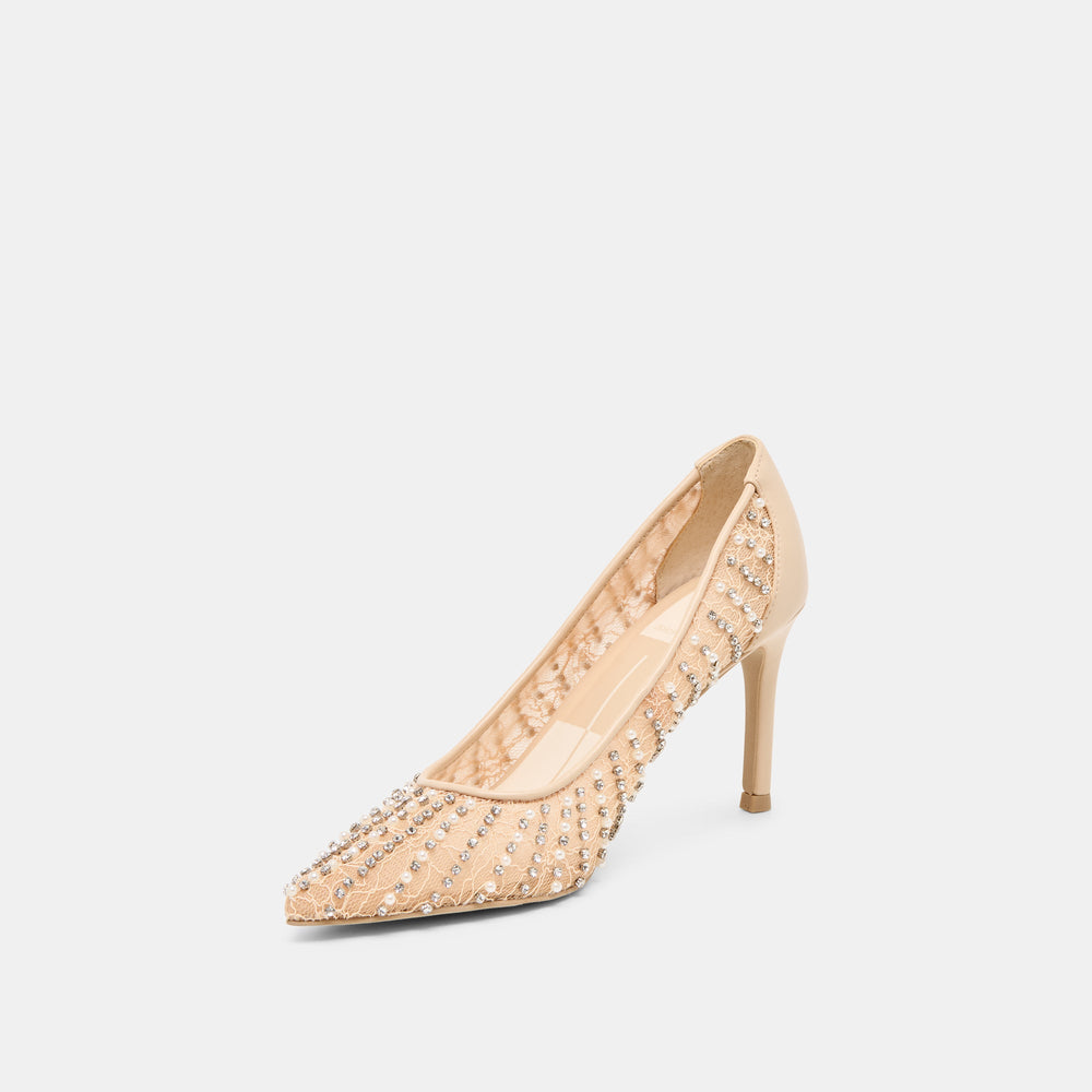 Kashe Pearl Blush Lace Mesh Heels | Dolce Vita Women