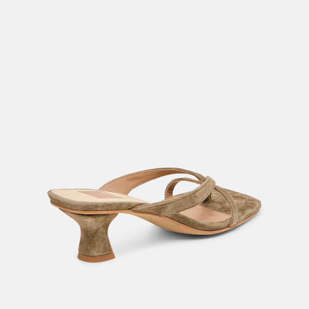 Brevel Olive Suede Heels | Women Dolce Vita