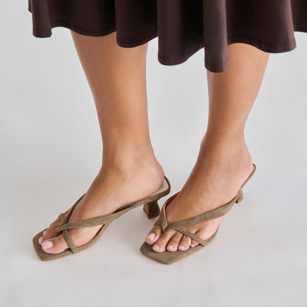 Brevel Olive Suede Heels | Women Dolce Vita
