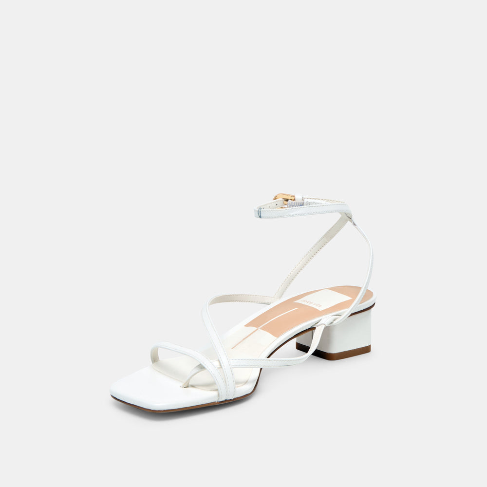 Karlos True White Leather Sandals | Women Dolce Vita