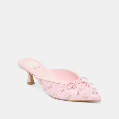 Camilo X Byrdie Golf Pink Raffia Wide Heels - Dolce Vita