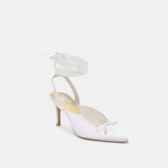 Efora True White Satin Heels | Women Dolce Vita