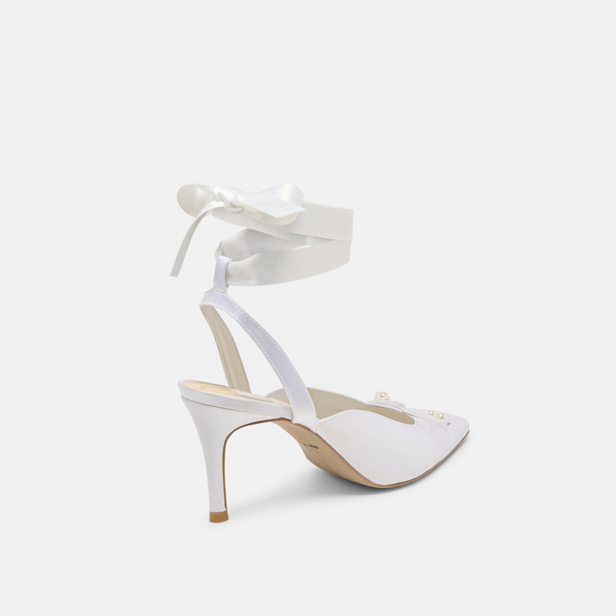 Efora True White Satin Heels | Women Dolce Vita