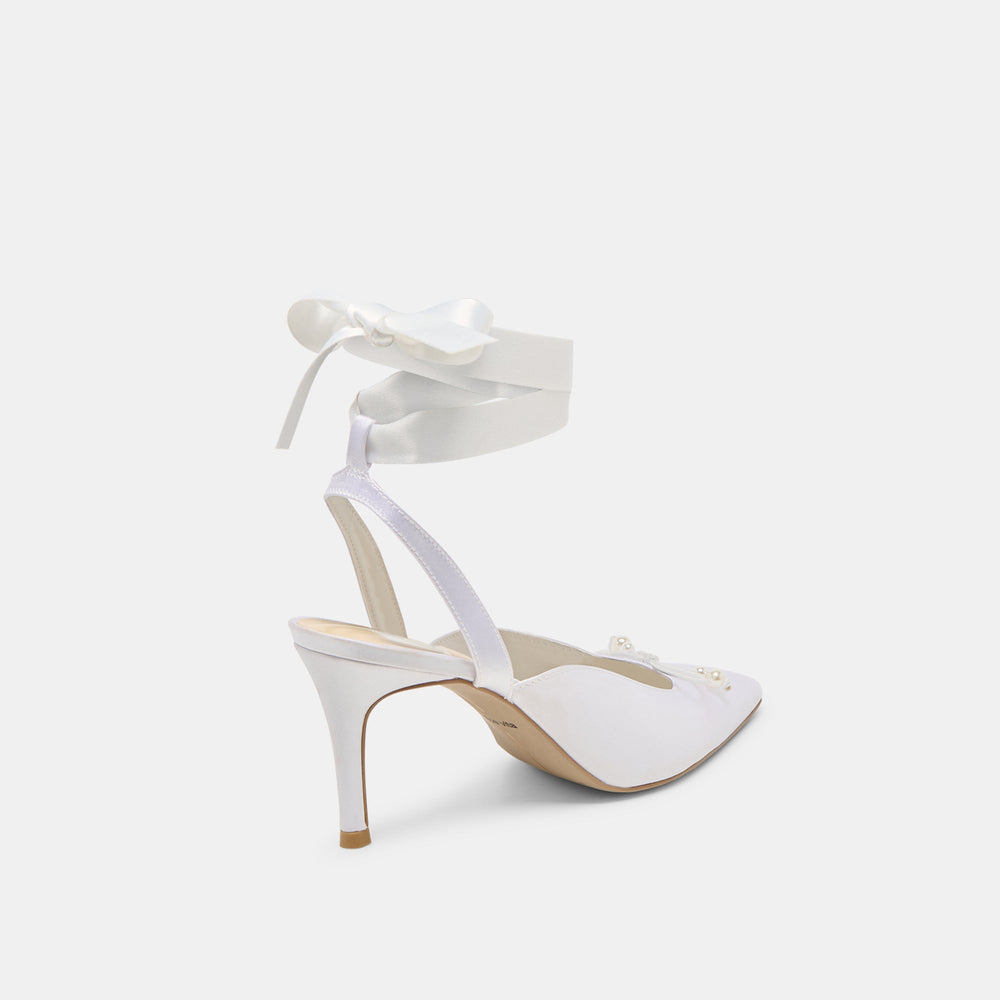 Efora True White Satin Heels | Women Dolce Vita