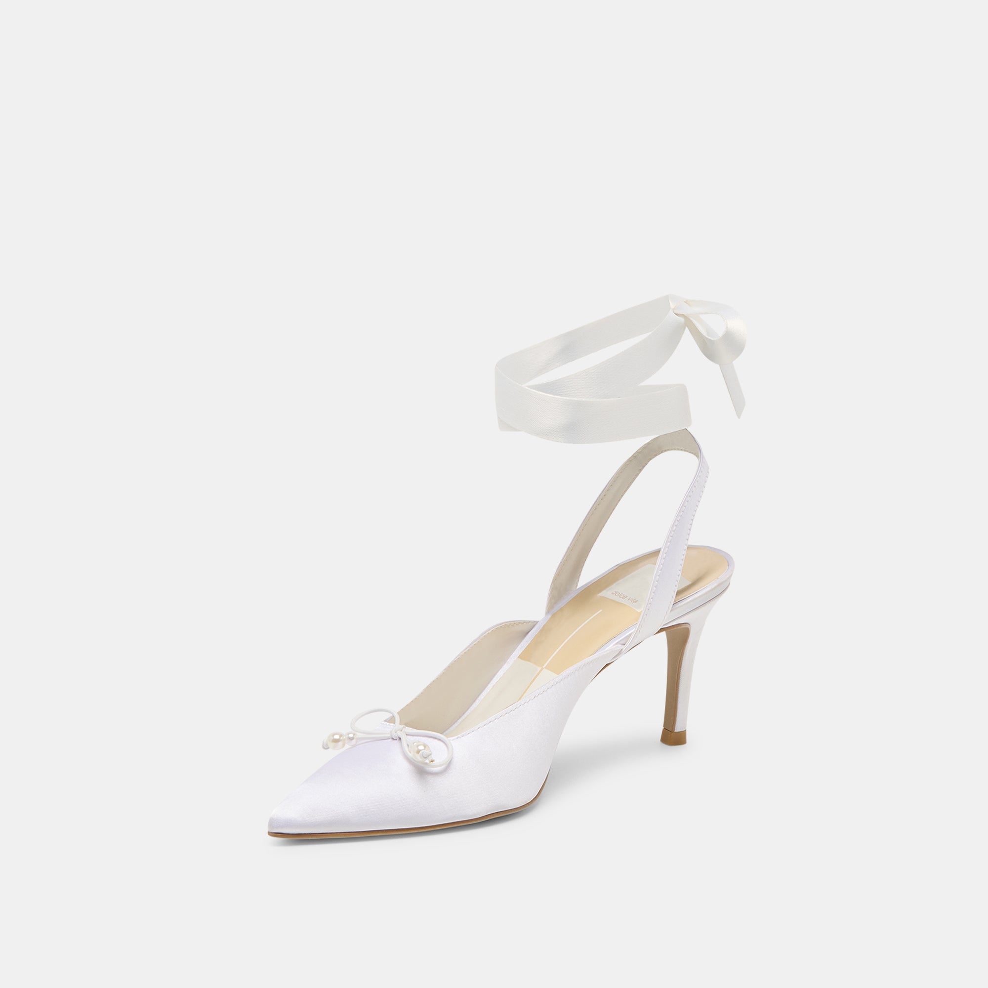 Efora True White Satin Heels | Women Dolce Vita