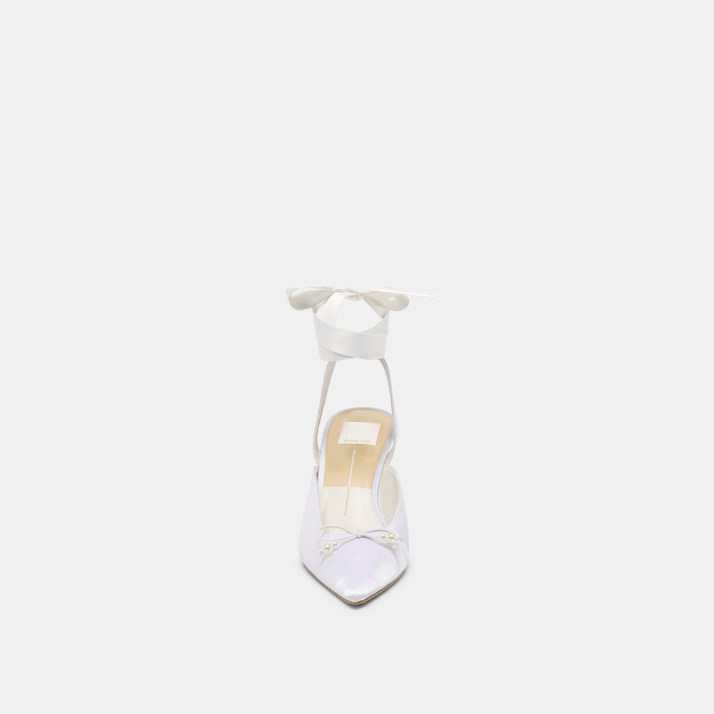 Efora True White Satin Heels | Women Dolce Vita