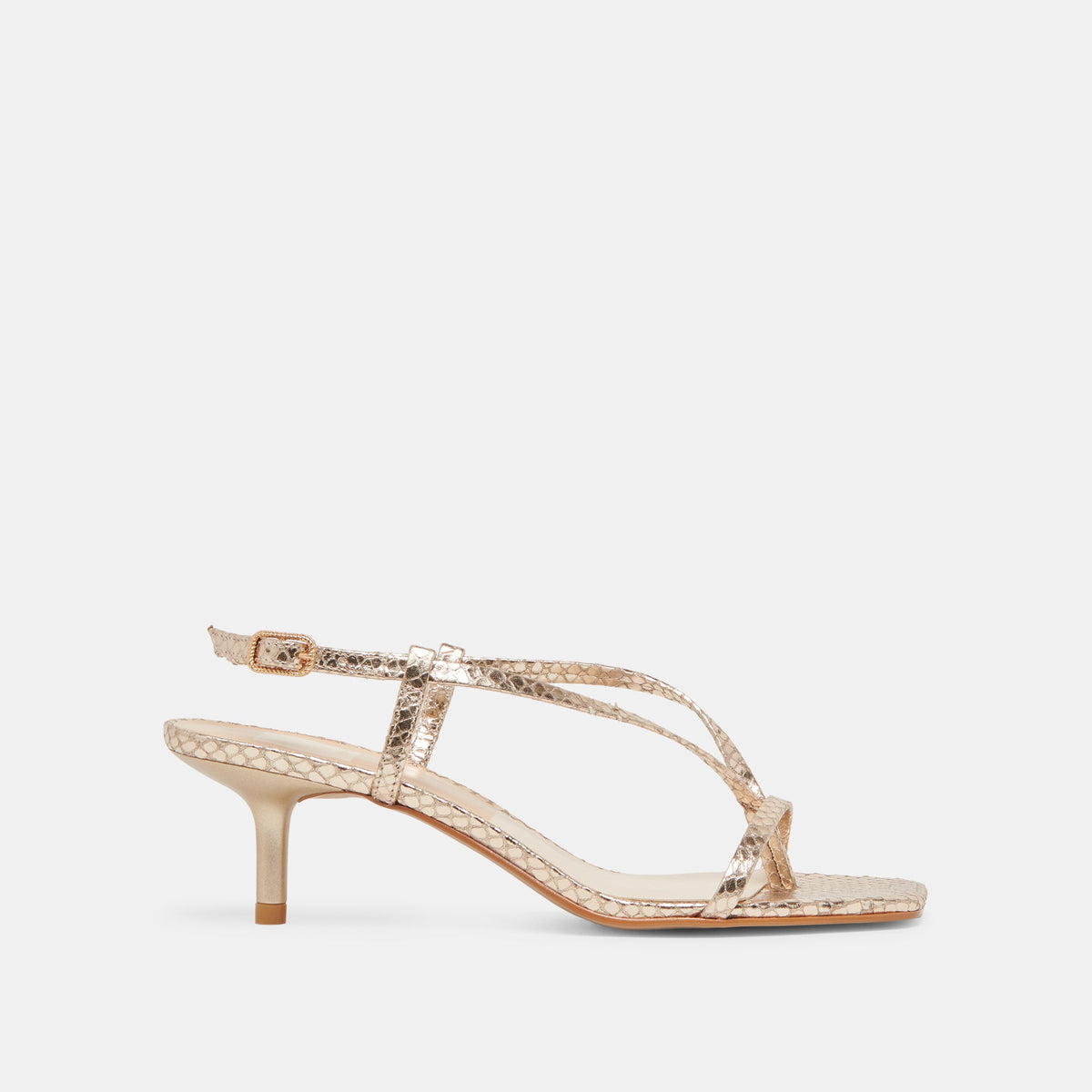 LAURY HEELS CHAMPAGNE EMBOSSED LEATHER | Dolce Vita Women