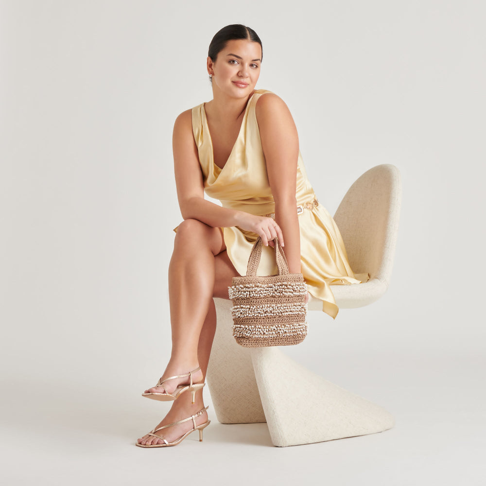 LAURY HEELS CHAMPAGNE EMBOSSED LEATHER | Dolce Vita Women