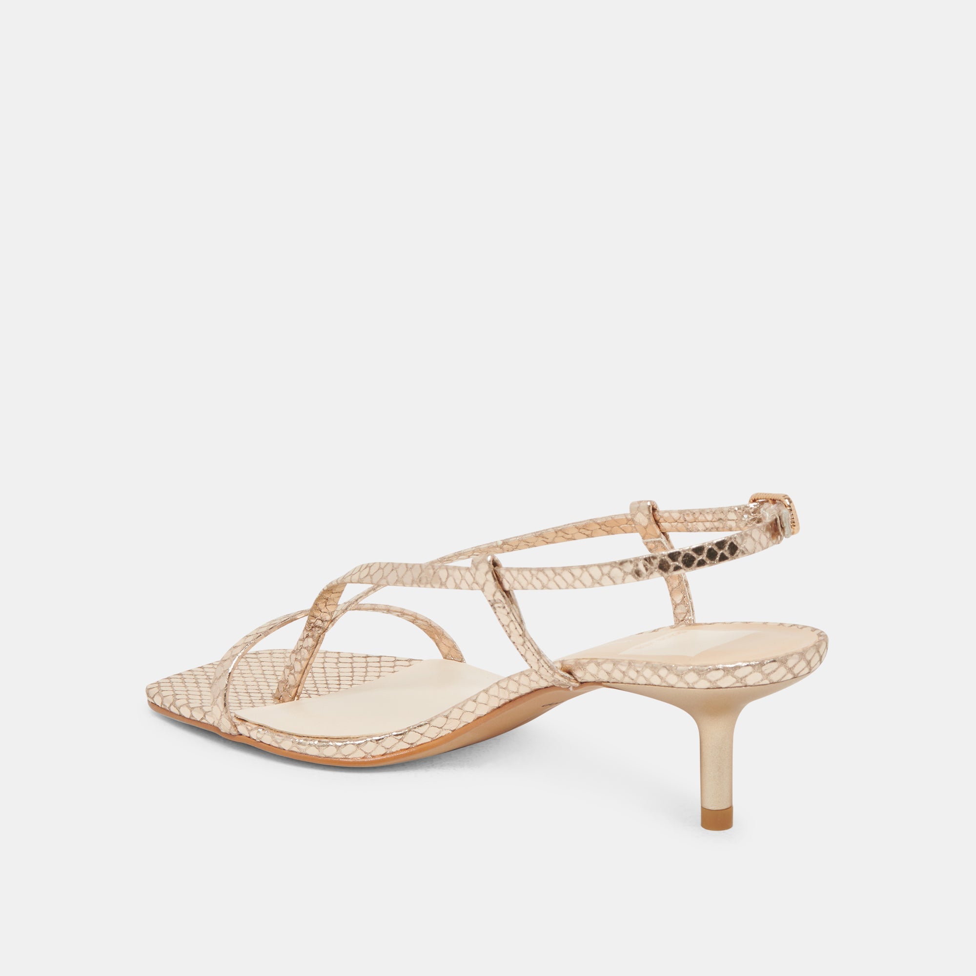 LAURY HEELS CHAMPAGNE EMBOSSED LEATHER | Dolce Vita Women