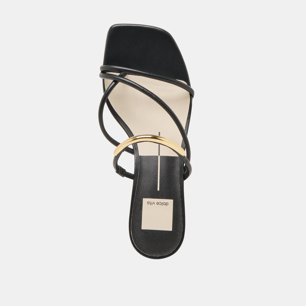 NAIRA HEELS BLACK LEATHER | Women Dolce Vita