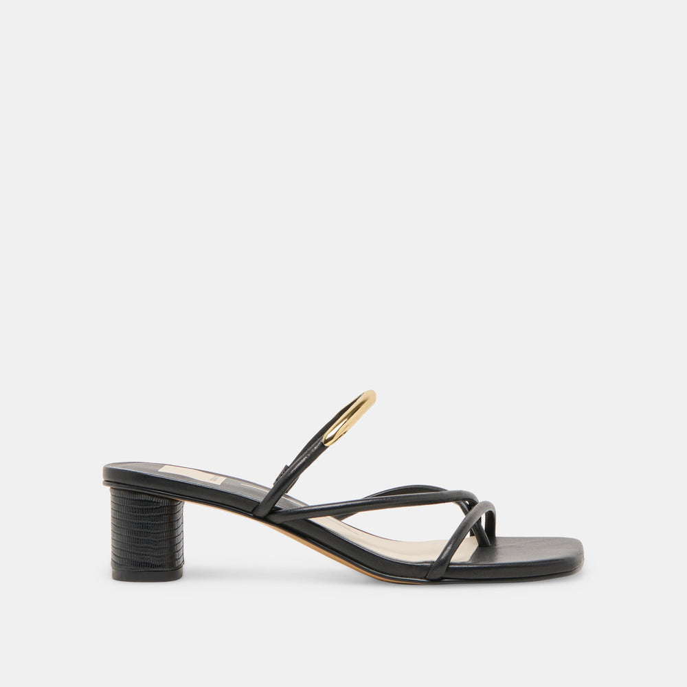 NAIRA HEELS BLACK LEATHER | Women Dolce Vita