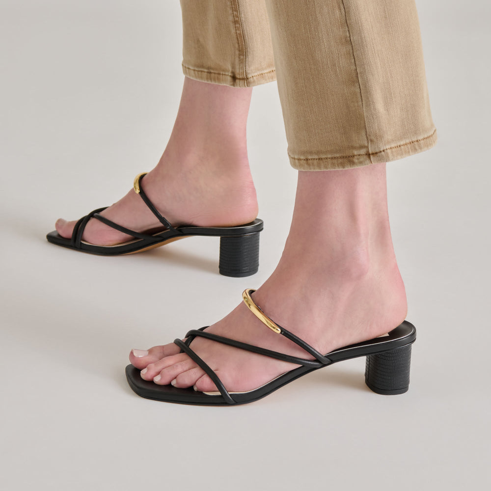 NAIRA HEELS BLACK LEATHER | Women Dolce Vita