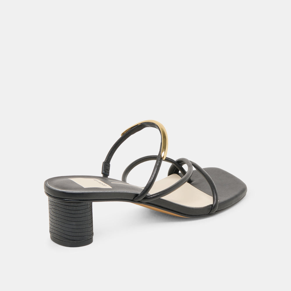 NAIRA HEELS BLACK LEATHER | Women Dolce Vita