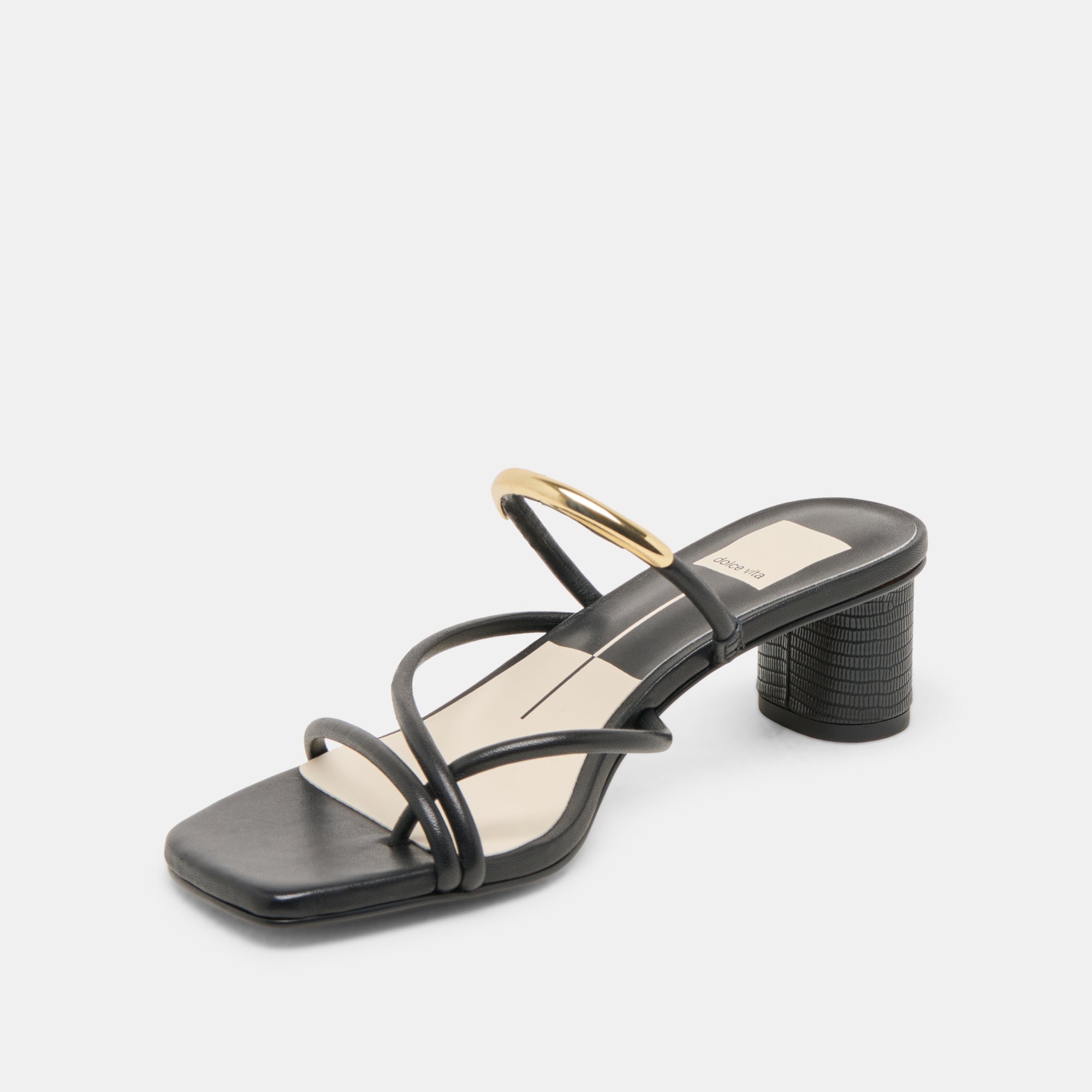 NAIRA HEELS BLACK LEATHER | Women Dolce Vita